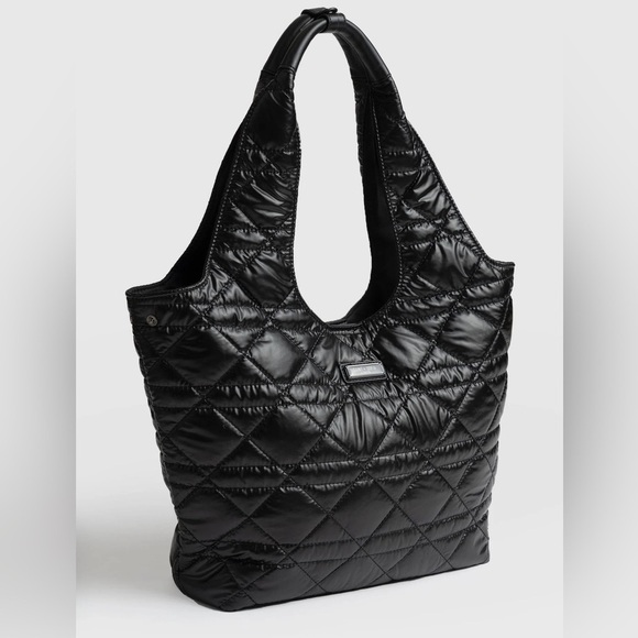 Handbags - Saint + Sofia Stella Shoulder Tote Bag - Gloss Black